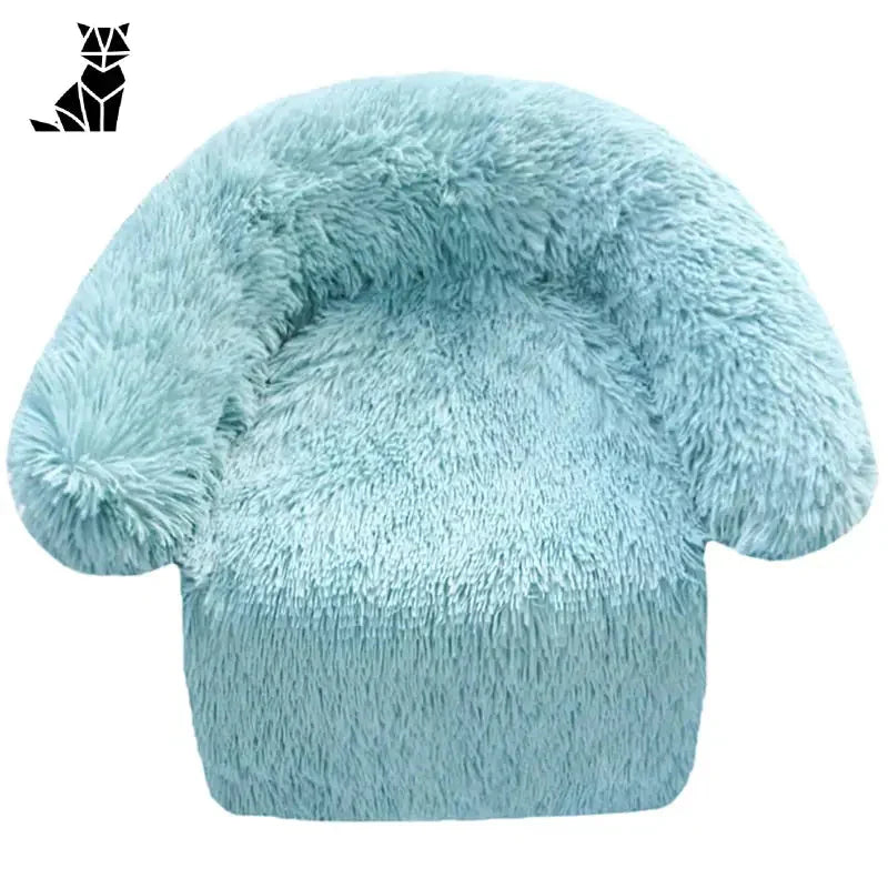 Bonnet bleu à pompon présenté dans le canapé pour chien en feutre - Cozy Rest