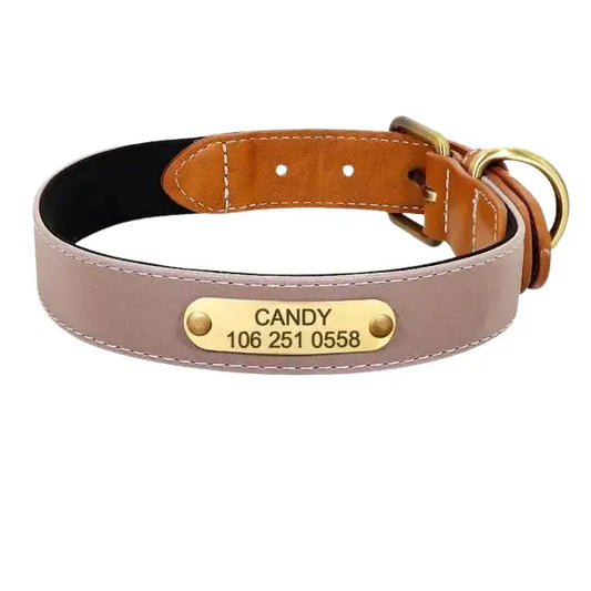 Collier Chien En Cuir Personnalisable Transparent Background