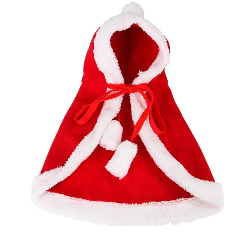 Costume de chat festif - Chapeau de Père Noël rouge avec fourrure blanche, ajustable et facile à enfiler