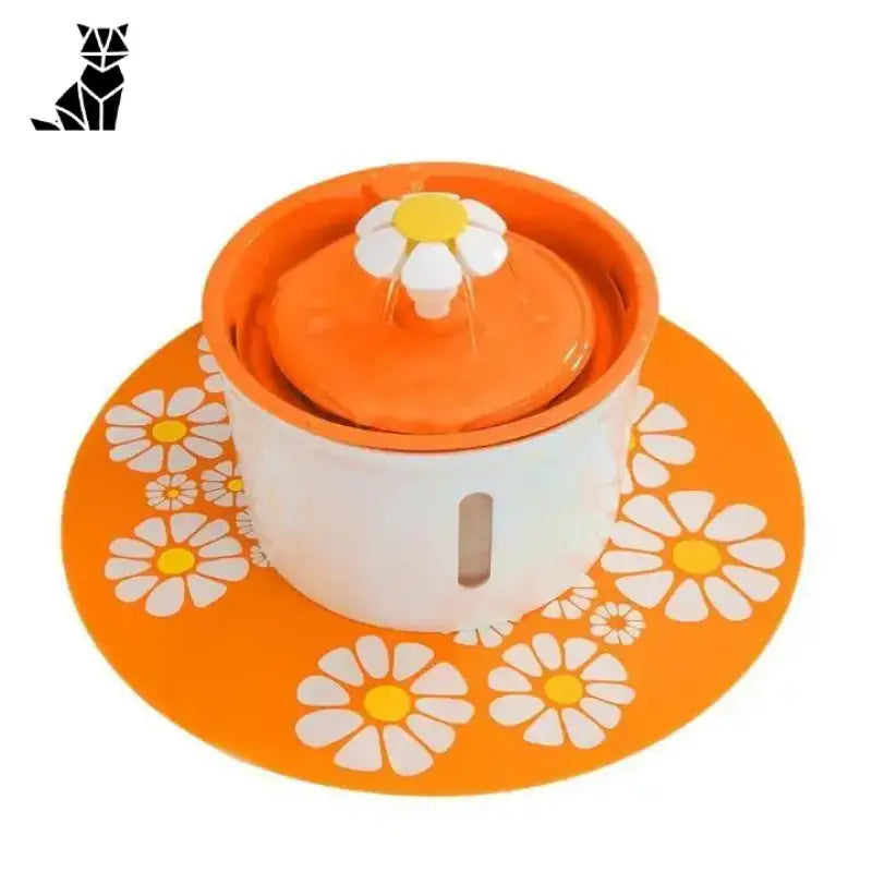 Fontaine à Eau Catdrink™ Avec Filtre à Charbon Pour Le Bien-être De Votre Chat - Orange Avec 4 Filtres