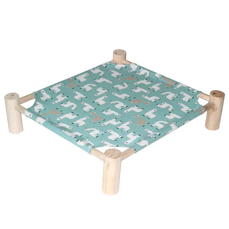 Tabouret en bois durable avec motif d’animaux polaires pour chats - Hamac en bois durable pour chats