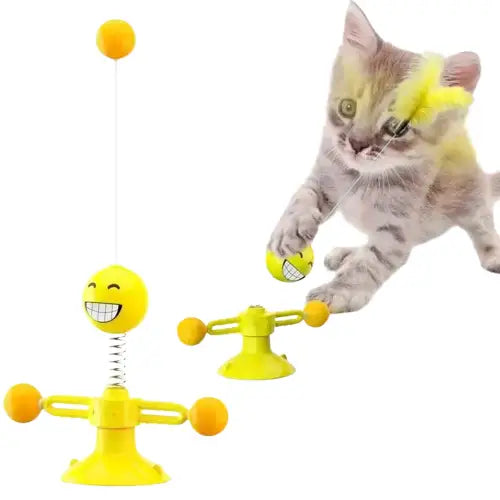 Jouet Interactif Tête Amovible Pour Chats: Aventures Sans Fin! - Jaune Transparent Background