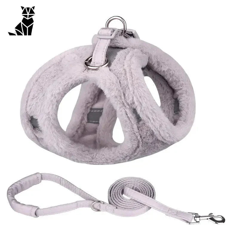 Harnais blanc réfléchissant pour chien avec laisse de Reflective Leash for Cats and Puppies