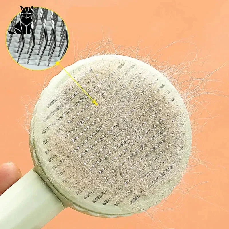 Peigne à chat avec poils, design ergonomique, indispensable pour le toilettage et l’élimination des poils morts