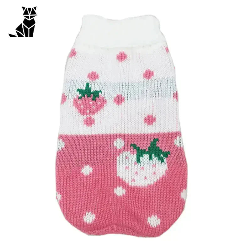 Pull de Noël festif pour chat : Pull rose pour chien avec cœurs blancs et verts - Winter Douceur