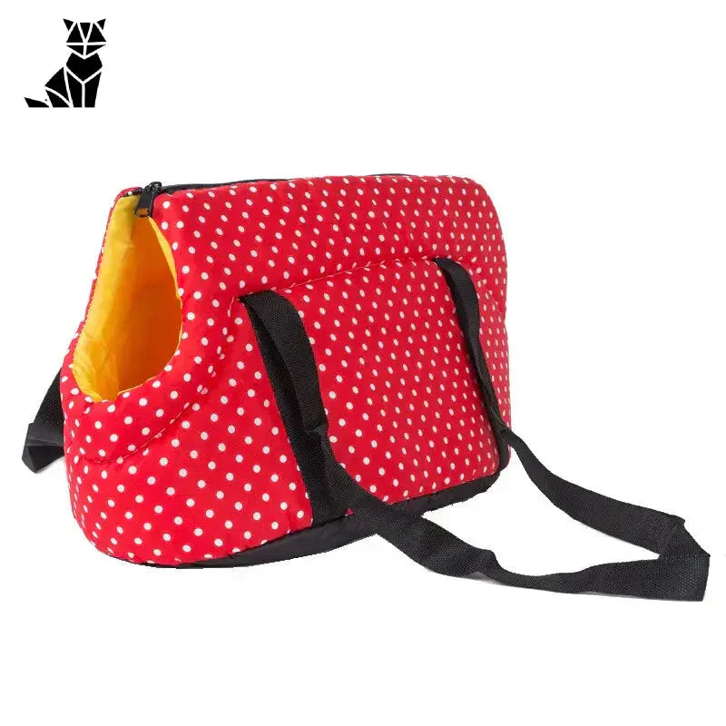 Sac à dos Chic Comfort pour petits chiens - Sac de transport à pois rouges et blancs pour petits chiens’