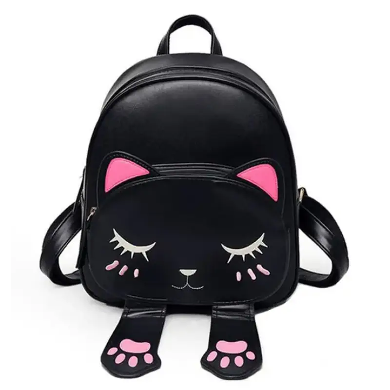 Sac à Dos Petit Minou En Forme Chat Pour Un Style Adorable - Noir