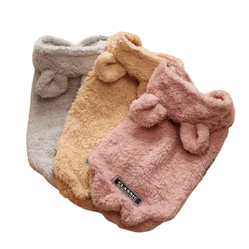 Un étui de téléphone en forme d’ourson rose et blanc : Sweatshirt polaire pour chiens - Protection et style pour l’hiver Transparent Background