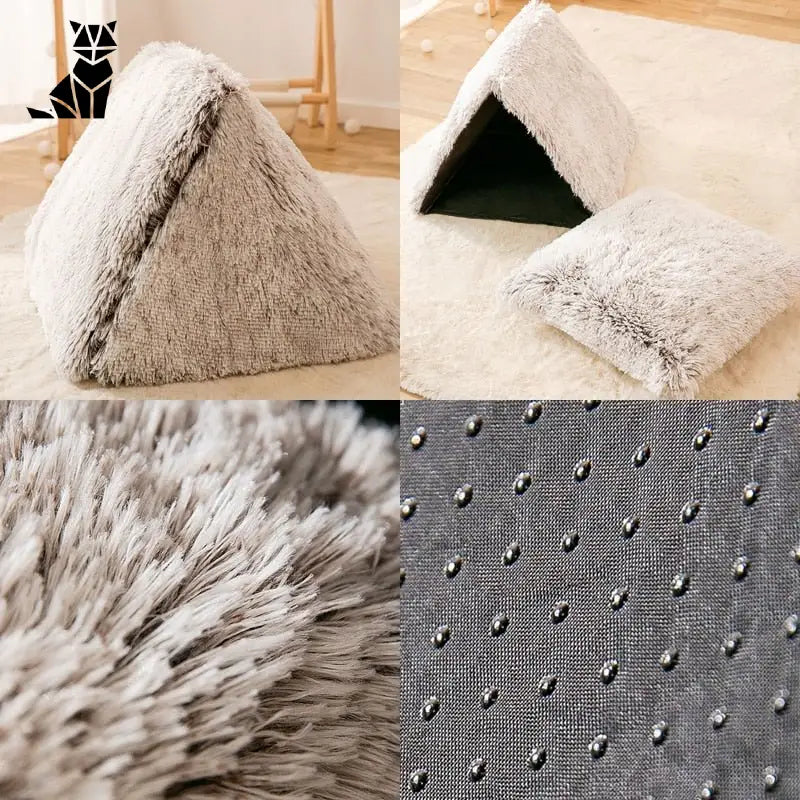 Tipi confortable pour chat : Lit triangulaire pour chat avec maison, Convient aux Animaux