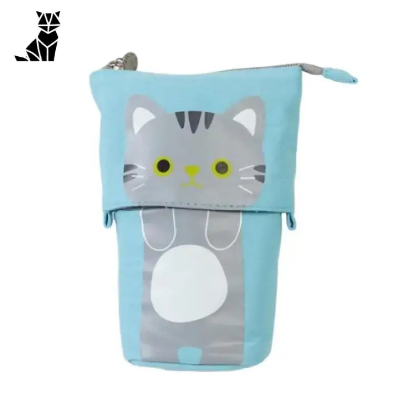 Trousse Chat Kawaii: Ajoutez Une Touche Féline à Votre école! Bleu